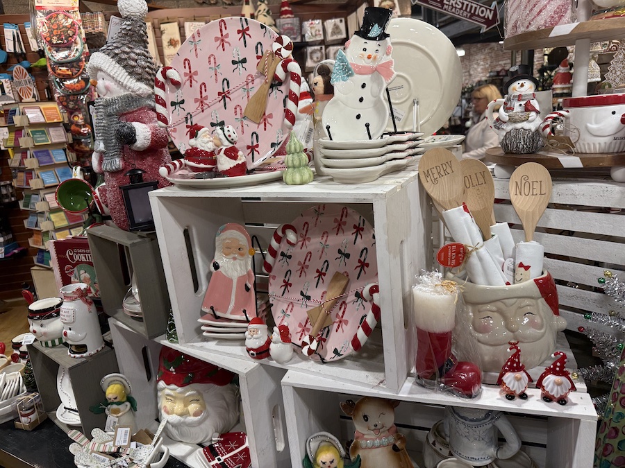 A collection of Christmas kitchen essentials neatly arranged on a countertop.