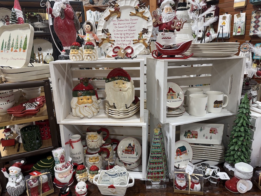 A collection of Christmas kitchen essentials neatly arranged on a countertop
