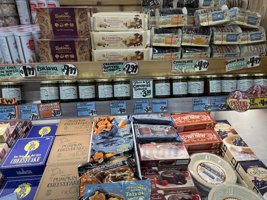 Decadent frozen desserts like cheesecake bites, Japanese taiyaki, and molten chocolate lava cakes ready for home baking.