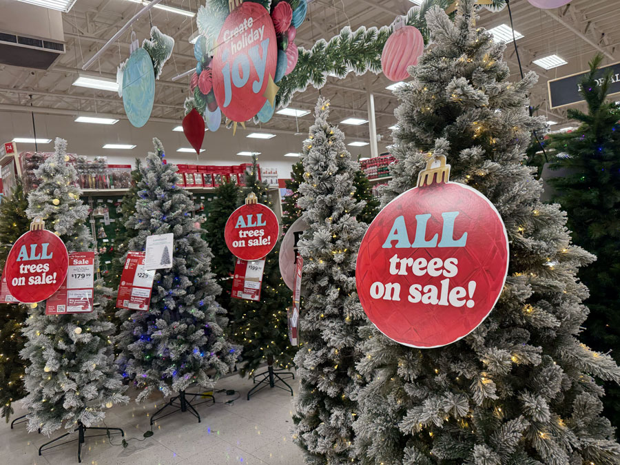 All Christmas trees on sale at Michaels
