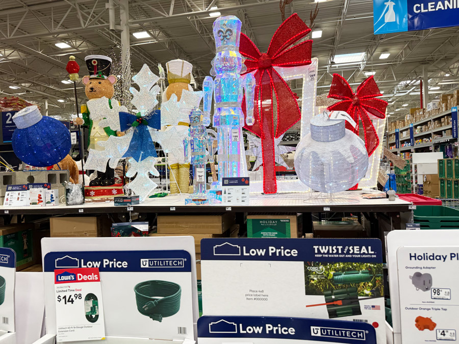 Christmas decor at Lowe's