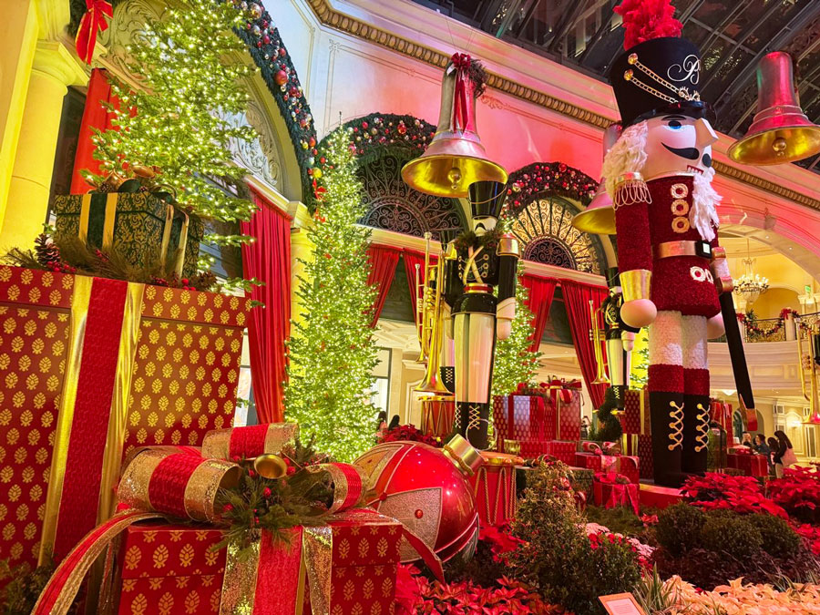 Christmas display at the Bellagio Conservatory and Botanical Gardens in Las Vegas.