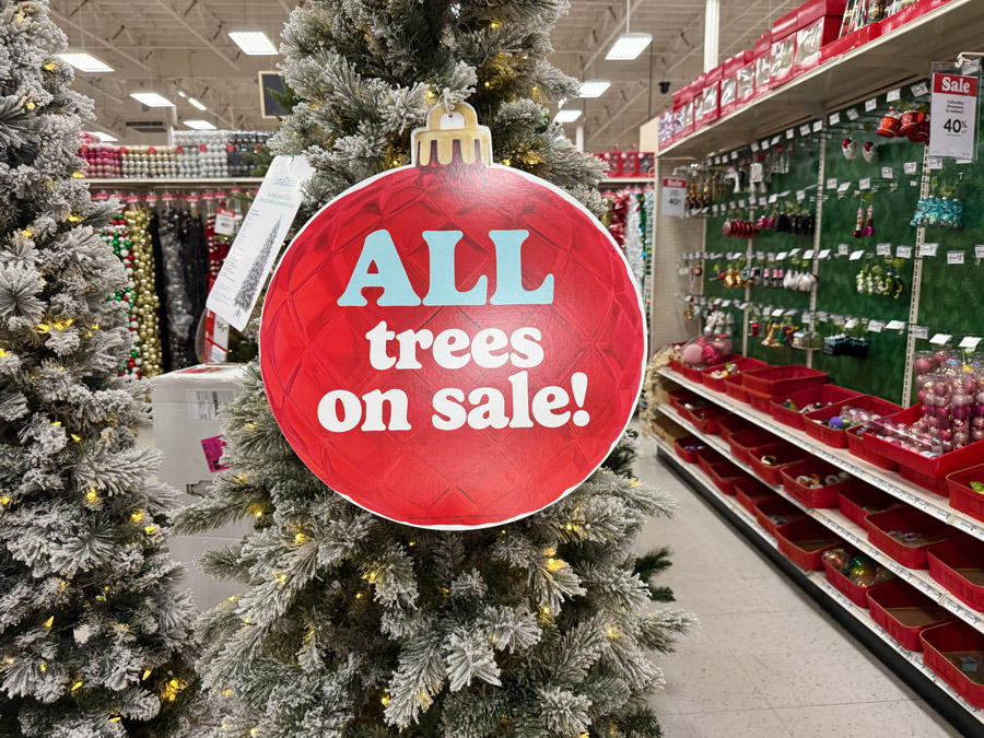 Christmas trees on sale at Michaels