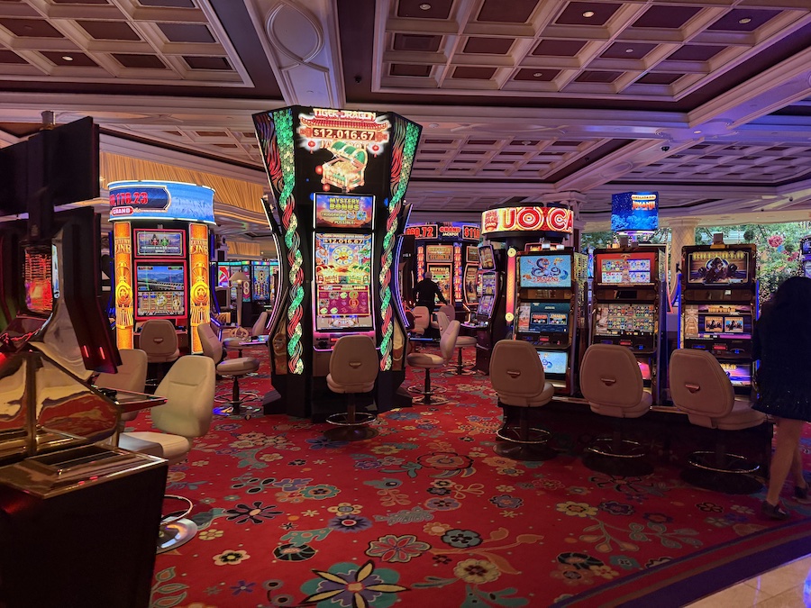 Slot machines waiting for the jackpot winner.