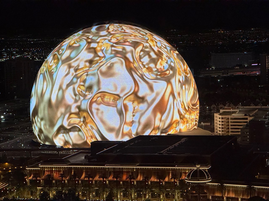 The Sphere light show, Las Vegas