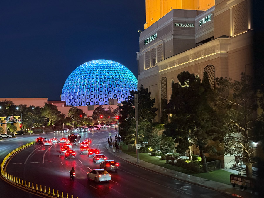 The Sphere at night - Las Vegas