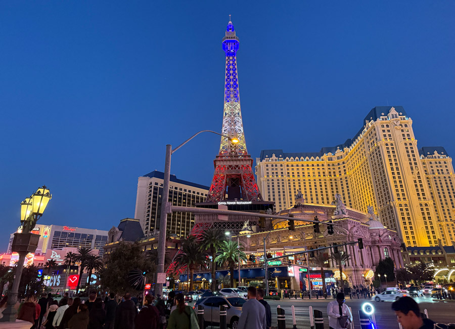 Walking Las Vegas strip at night