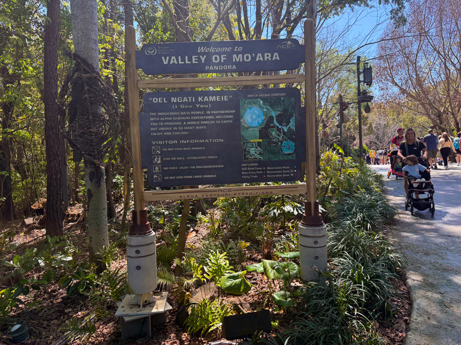 Valley of Mo’ara Pandora entrance sign at Disney’s Animal Kingdom Orlando.