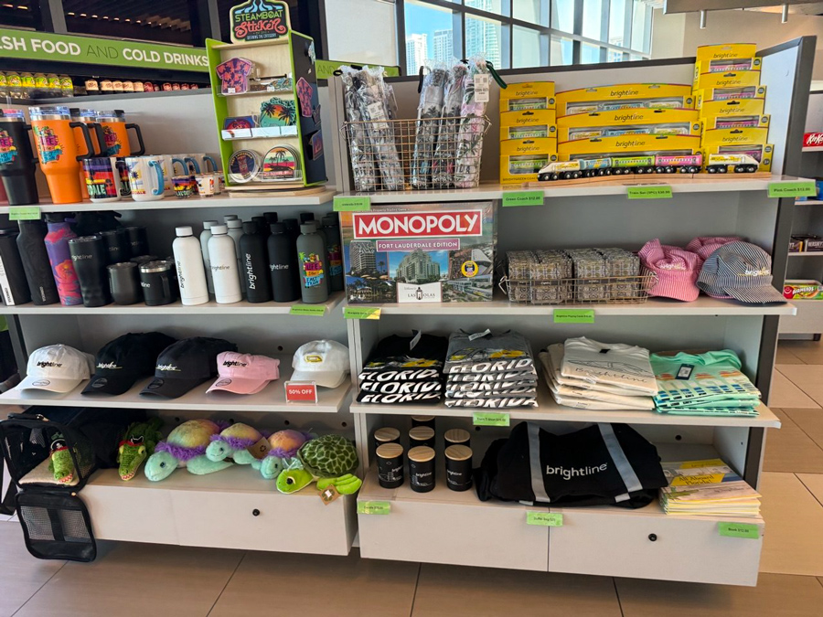 Brightline Orlando station merch store.