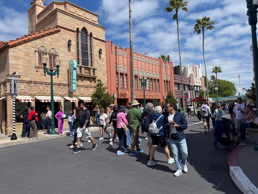 Crowds on Hollywood Boulevard at Disney’s Hollywood Studios in Orlando.