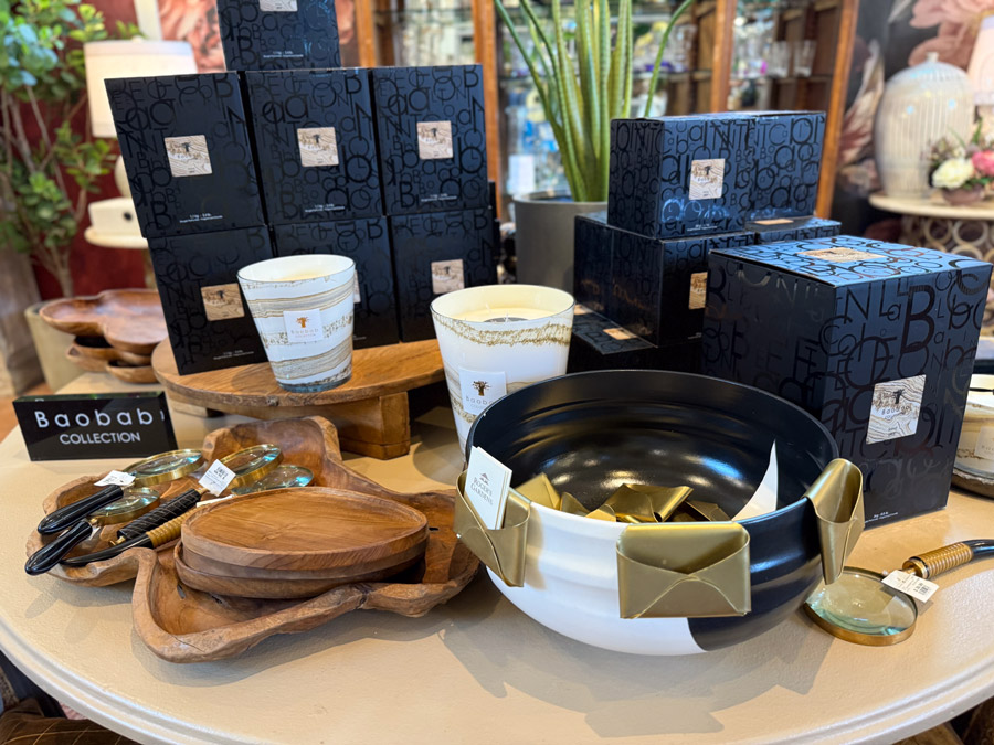 Luxurious display of Baobab candles at Roger's Gardens