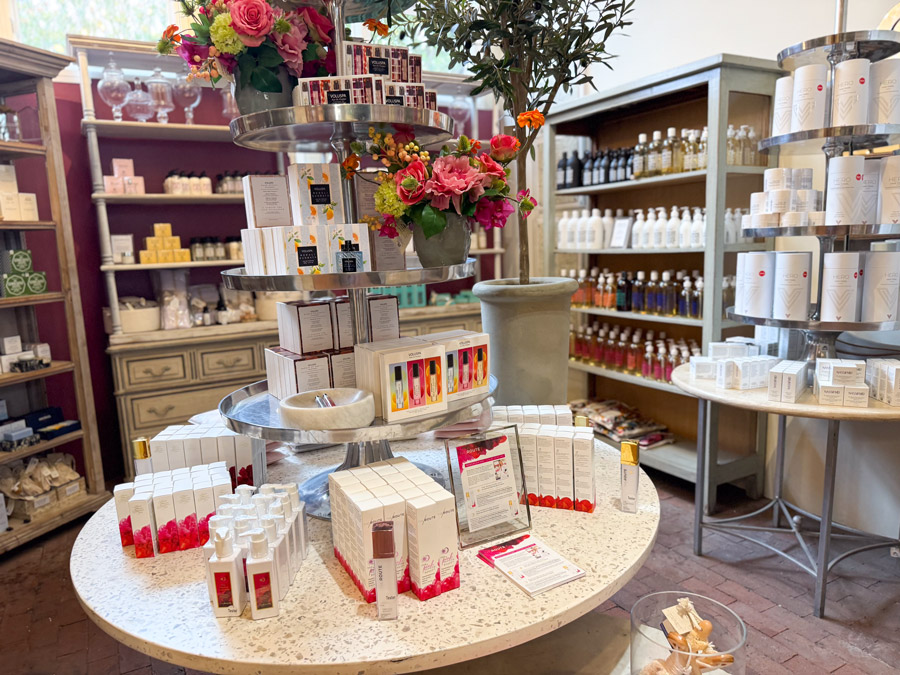 Beauty products and perfume display - Roger's Gardens.