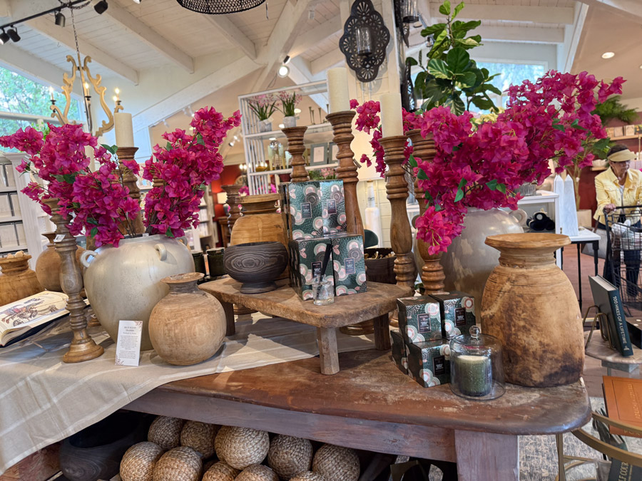 Roger's Gardens - Spring Table Decor Made of Bougainvillea Wood.