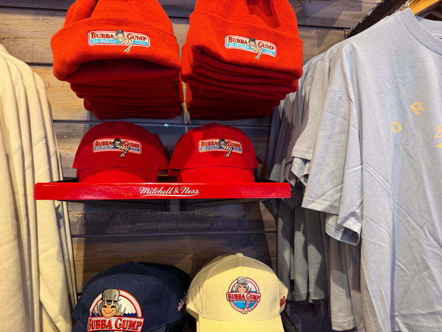 Bubba Gump Shrimp Co. hats and merchandise at Universal CityWalk Hollywood
