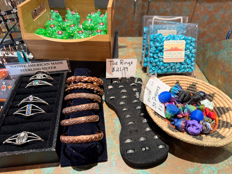 Native American jewelry and toe rings in Sedona
