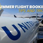 United Airlines airplane at the airport for a summer travel article about airport and flight hacks for 2026