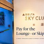 Delta Sky Club entrance sign at Seattle airport