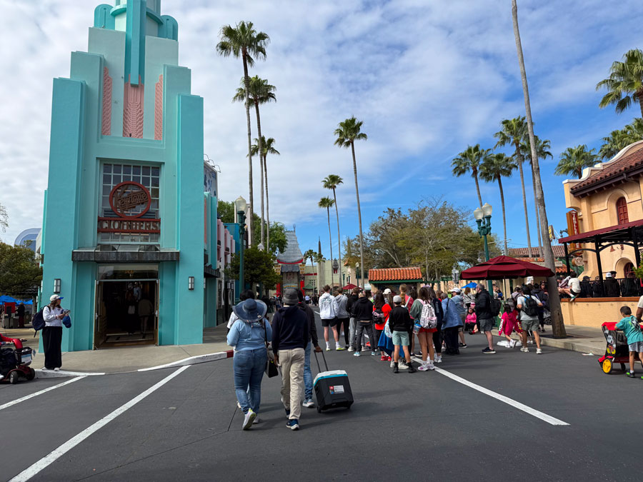 Guests walking near Hollywood Boulevard at Disney's Hollywood Studios in Florida