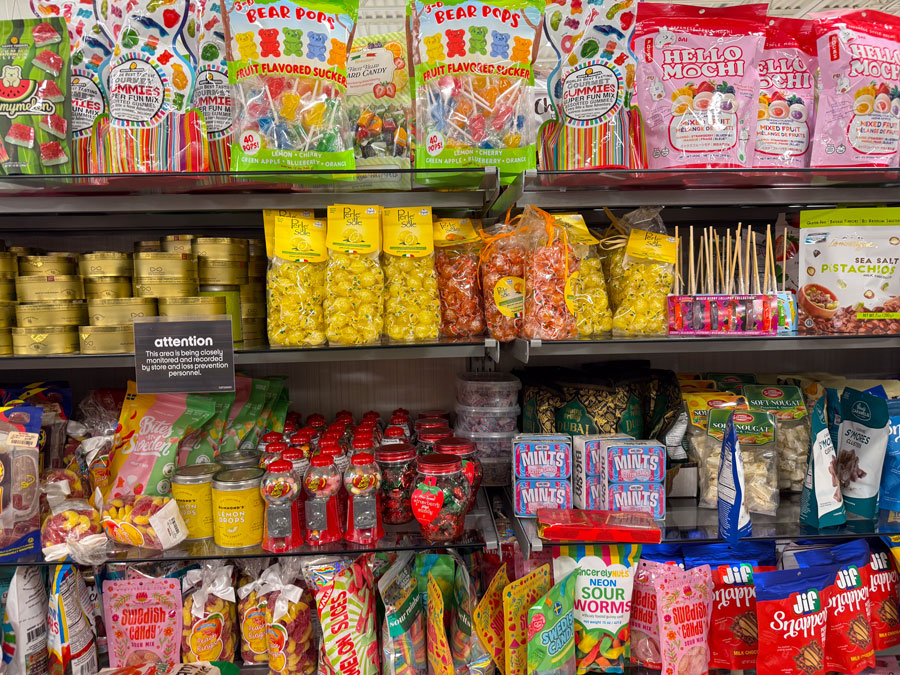 Gourmet candies, imported sweets, and specialty snacks available at TJ Maxx.