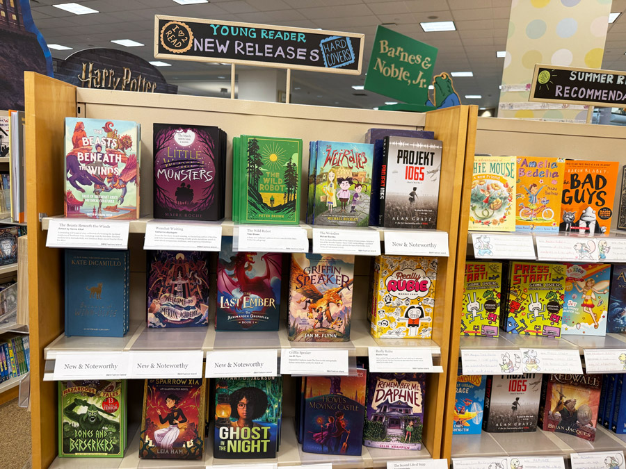 Young reader new releases displayed at Barnes & Noble
