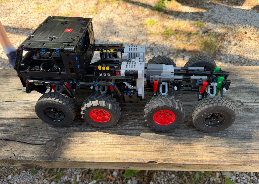 Eight-wheel brick-built trial truck at BuWizz Gathering 2026