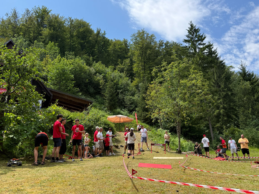 Outdoor racing course and competitors at BuWizz Camp 2026 in Slovenia