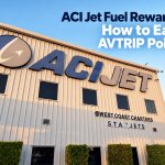 ACI Jet building with the headline “ACI Jet Fuel Rewards: How to Earn AVTRIP Points” over the sky
