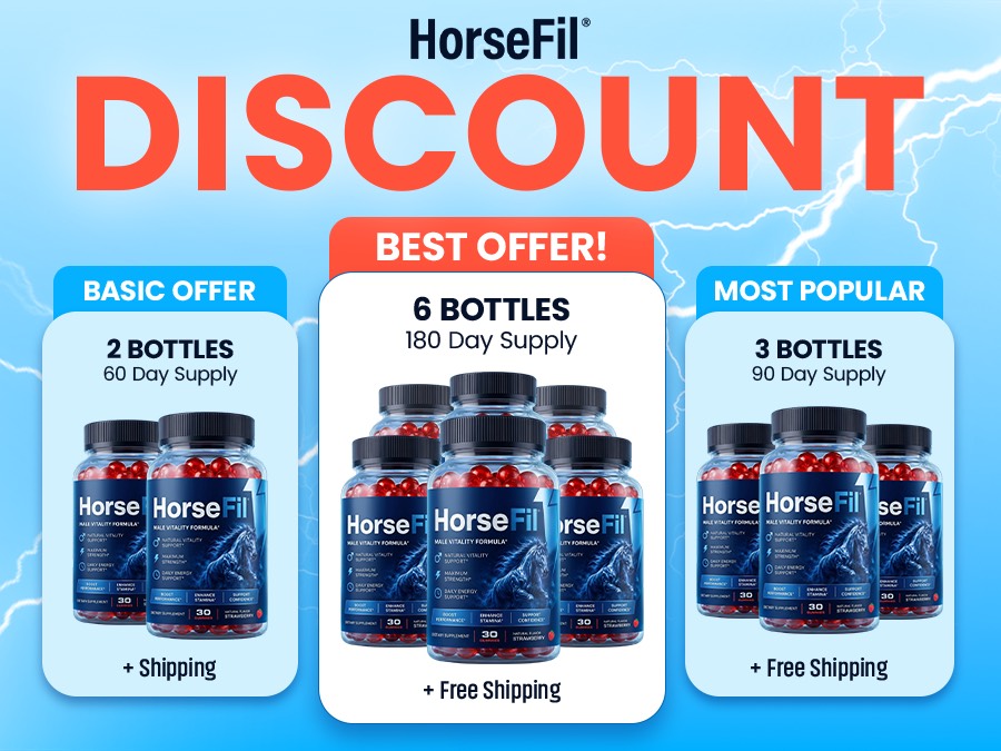 Enjoy savings on HorseFil packages when choosing a multi-bottle option for continued daily use.